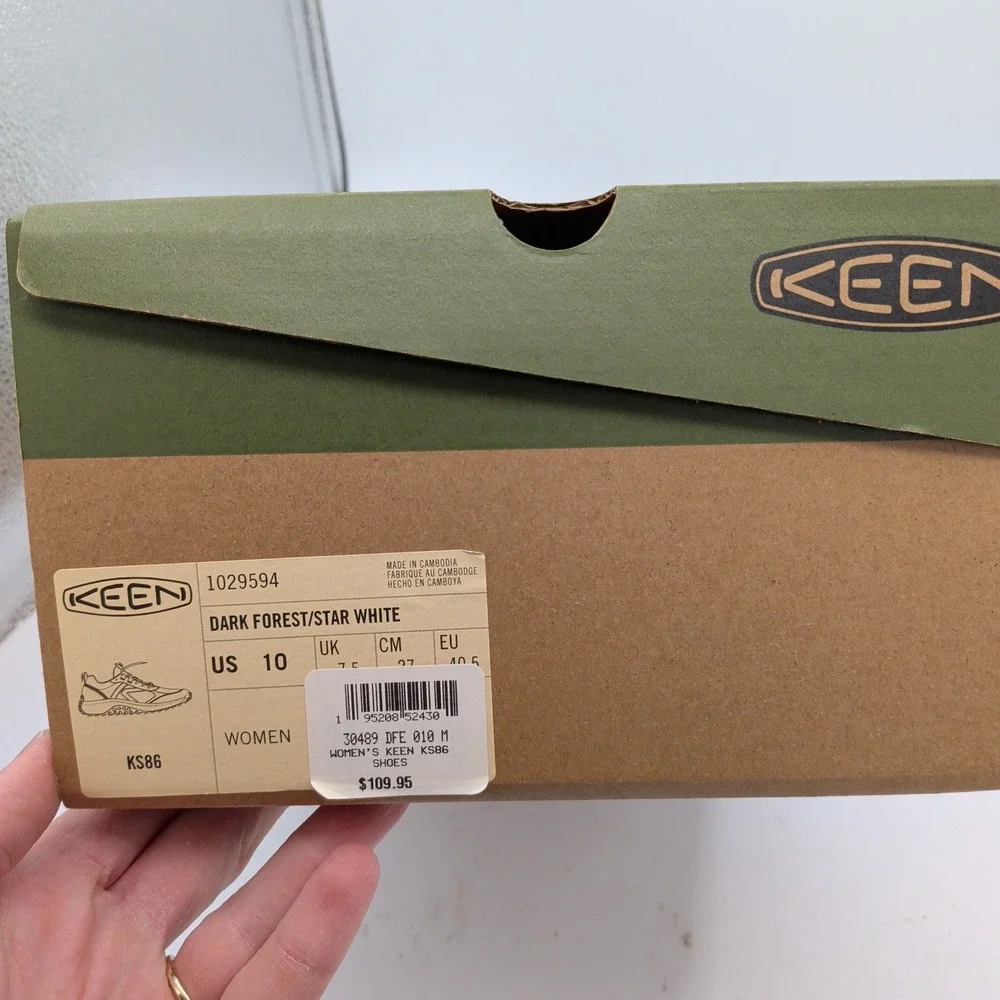 KEEN KS86 Womens Sneakers Dark Forest Star White 1029594 Size 10
